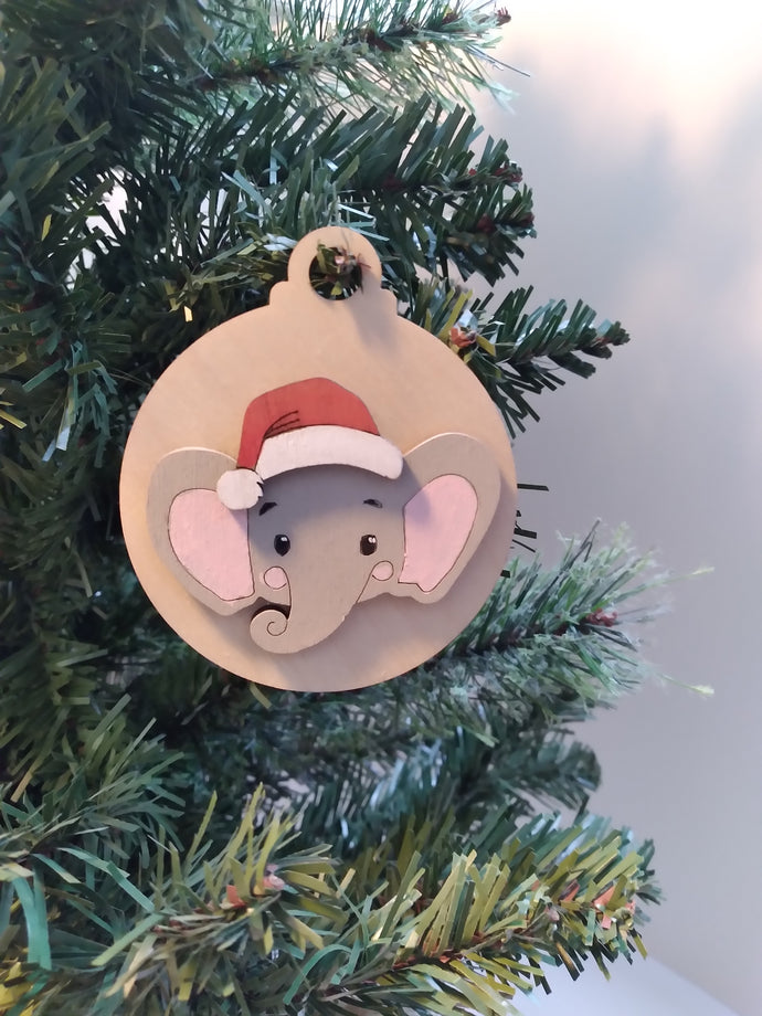 Ornament, Elephant Santa Hat