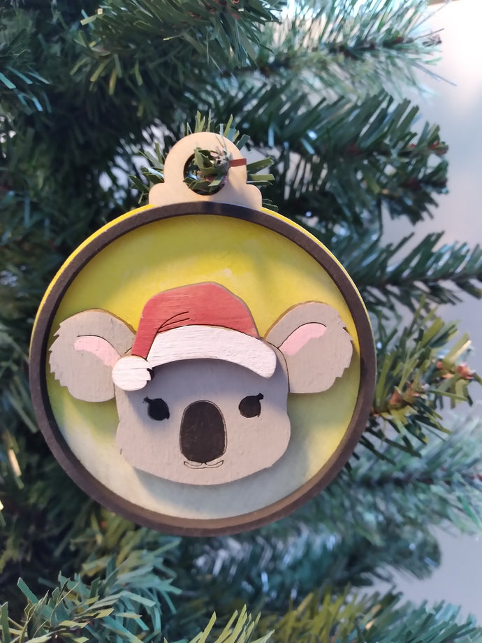 Ornament, Koala Santa Hat