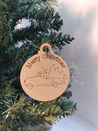 Ornament, Merry Christmas Tree Truck