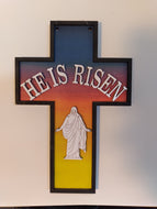 Wall Hanging, Cross He Is Risen Sunrise