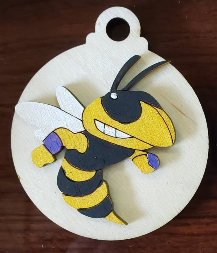 Yellow Jacket Mascot Ornament